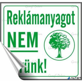   Információs matrica, 8,7x8,3 cm, 'Reklámanyagot nem kérünk'