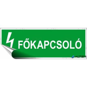 Információs matrica, 14x5 cm, 'Főkapcsoló'