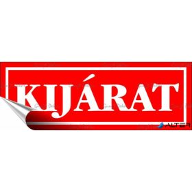 Információs matrica, 14x5 cm, "Kijárat", piros