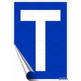   Információs matrica, 25x17,5 cm, tanuló vezető T betű, kék