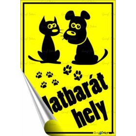   Információs matrica, 11,6x16,6 cm, "Állatbarát hely"