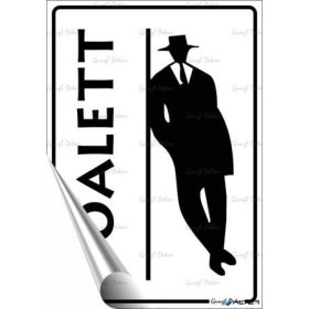   Információs matrica, 11,6x16,6 cm, "Férfi toalett"