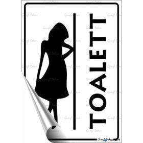   Információs matrica, 11,6x16,6 cm, "Női toalett"
