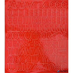 Öntapadós matrica, 2 cm-es, betűlap, piros