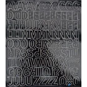 Öntapadós matrica, 2 cm-es, betűlap, fekete