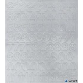 Öntapadós matrica, 2 cm-es, számlap, fehér