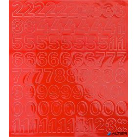 Öntapadós matrica, 2 cm-es, számlap, piros