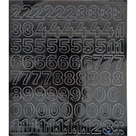 Öntapadós matrica, 2 cm-es, számlap, fekete