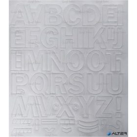 Öntapadós matrica, 3 cm-es, betűlap, fehér