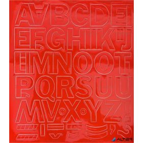 Öntapadós matrica, 3 cm-es, betűlap, piros