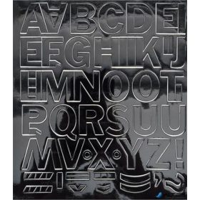 Öntapadós matrica, 3 cm-es, betűlap, fekete