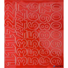 Öntapadós matrica, 3 cm-es, számlap, piros