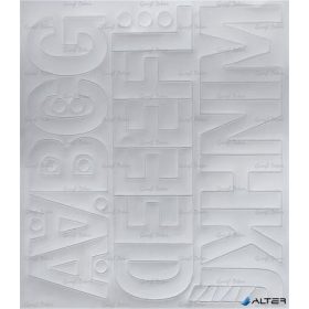   Öntapadós matrica, 5 cm-es, betűlap, ABC első fele, fehér