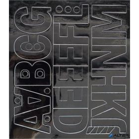   Öntapadós matrica, 5 cm-es, betűlap, ABC első fele, fekete