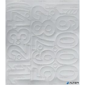 Öntapadós matrica, 5 cm-es, számlap, fehér