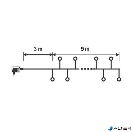 Fényfüzér, kül- és beltéri, 600 db microLED, színes/melegfehér, 9 m, HOME