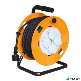 Kábeldob, kábellel, 30 m, fém talp, HOME