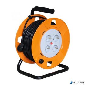 Kábeldob, kábellel, 25 m, fém talp, HOME