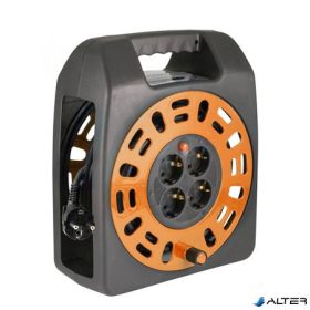 Kábeldob, kábellel, 20 m, műanyag tartó, HOME