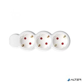   Elosztósor, 3 csatlakozóaljzat, 1,5 m kábelhosszúság, HOME, fehér