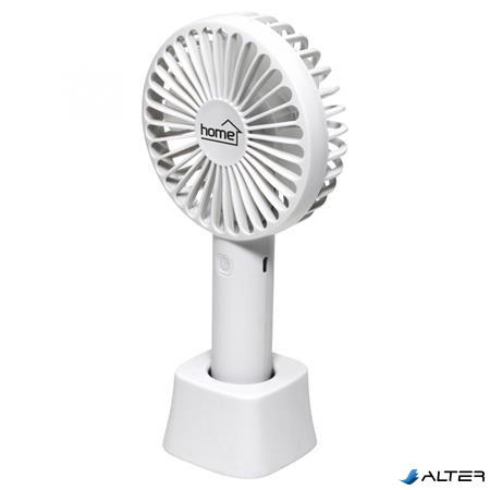 Kézi ventilátor, tölthető, 9 cm, 4 W, HOME, fehér