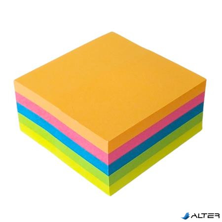 Öntapadó jegyzettömb, 50x50 mm, 250 lap, VICTORIA OFFICE, neon