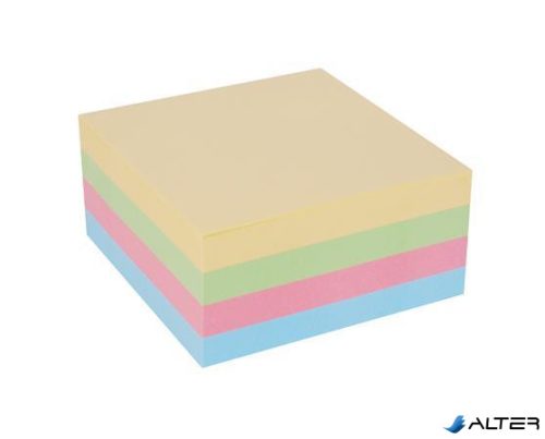 Öntapadó jegyzettömb, 75x75 mm, 400 lap, VICTORIA OFFICE, pasztell
