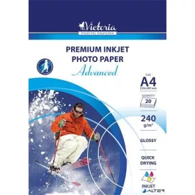   Fotópapír, tintasugaras, A4, 240 g, fényes, VICTORIA PAPER "Advanced"