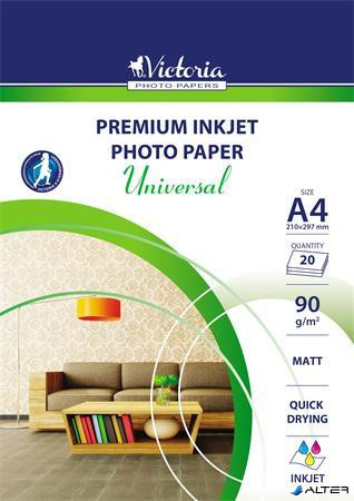 Fotópapír, tintasugaras, A4, 90 g, matt, VICTORIA PAPER 'Universal'