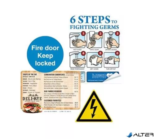 Etikett, lézernyomtatókhoz, A4, műanyag, kültéri, XEROX "Nevertear", átlátszó, 50 etikett/csomag