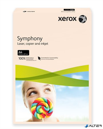 Másolópapír, színes, A4, 160 g, XEROX 'Symphony', lazac (pasztell)