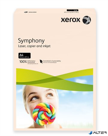 Másolópapír, színes, A4, 160 g, XEROX "Symphony", lazac (pasztell)