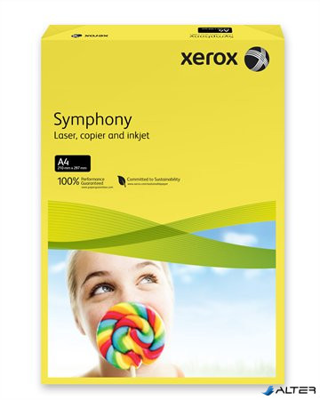 Másolópapír, színes, A4, 80 g, XEROX 'Symphony', sötétsárga (intenzív)