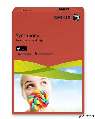 Másolópapír, színes, A4, 80 g, XEROX 'Symphony', sötétpiros (intenzív)