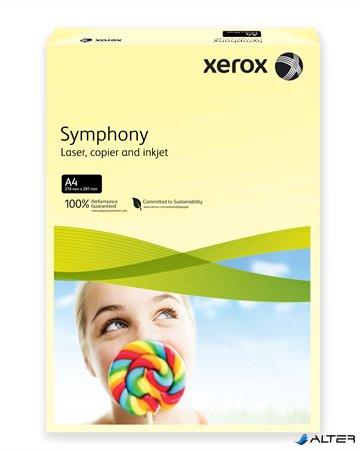 Másolópapír, színes, A4, 80 g, XEROX 'Symphony', világossárga (pasztell)