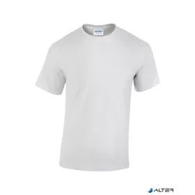   Póló, férfi, környakú, 100% pamut, L méret "Gildan", fehér