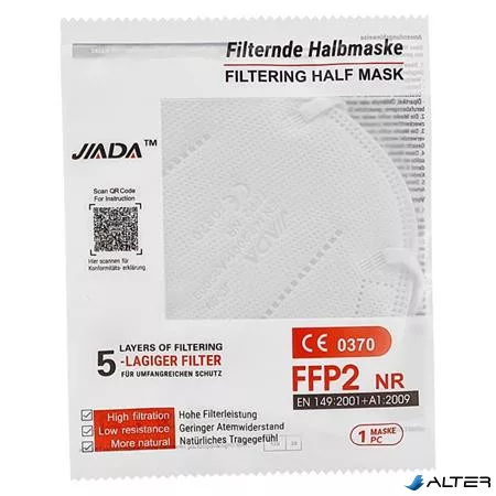 Maszk, FFP2, 5 rétegű, 20 db, fehér