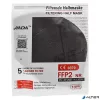 Maszk, FFP2, 5 rétegű, 20 db, fekete