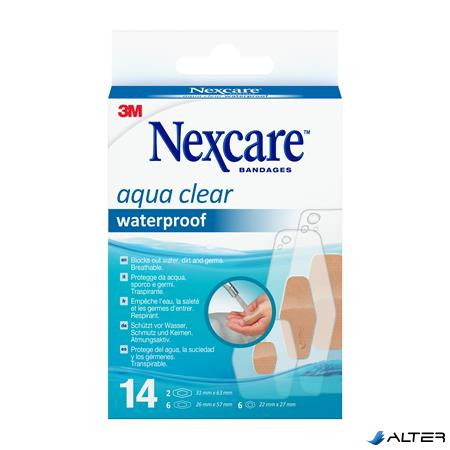 Sebtapasz, vízálló, vegyes méret, 14 db, 3M "Nexcare™ Aqua 360"