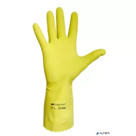 Védőkesztyű, latex, 7-es méret, sárga