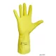 Védőkesztyű, latex, 7-es méret, sárga