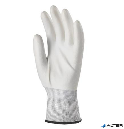 Szerelőkesztyű, tenyéren mártott 7-es méret, fehér