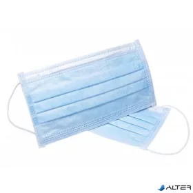 Papírmaszk, háromrétegű, gumis, kék