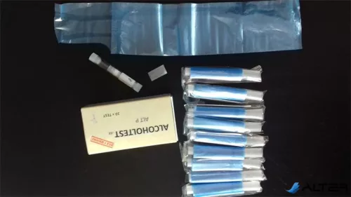 Kémiai alkohol-teszter, befújós, egyszer használható