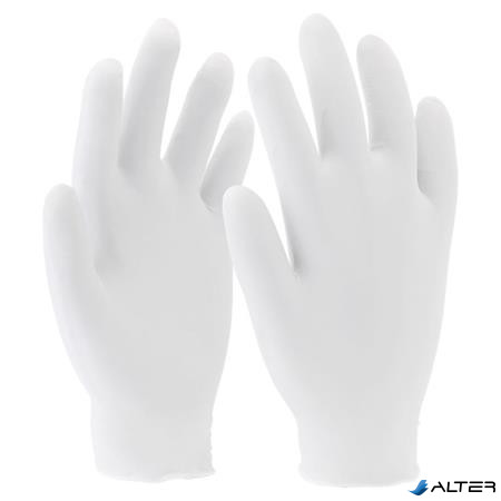 Védőkesztyű, egyszer használatos, latex, S/6-os méret, púder nélküli