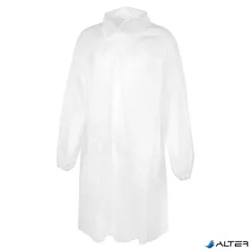   Látogató köpeny, egyszer használatos, polipropilén, tépőzáras, XL méret, fehér