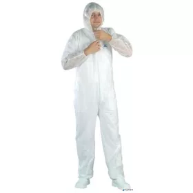   Overál, egyszer használatos, polipropilén, kapucnis, XXXL méret "Tidy", fehér