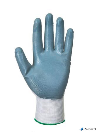 Védőkesztyű, nitril, L méret, "Flexo Grip" szürke-fehér