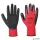 Védőkesztyű, latex, M méret "Flex Grip", piros-fekete