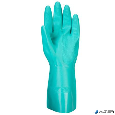 Védőkesztyű, nitril, vegyszerálló, hosszúszárú, M méret "Nitrosafe"